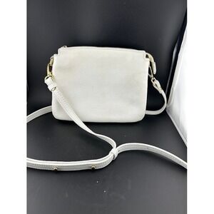 Roberta Rossi White Leather Crossbody Bag‎ Gold Tone Hardware